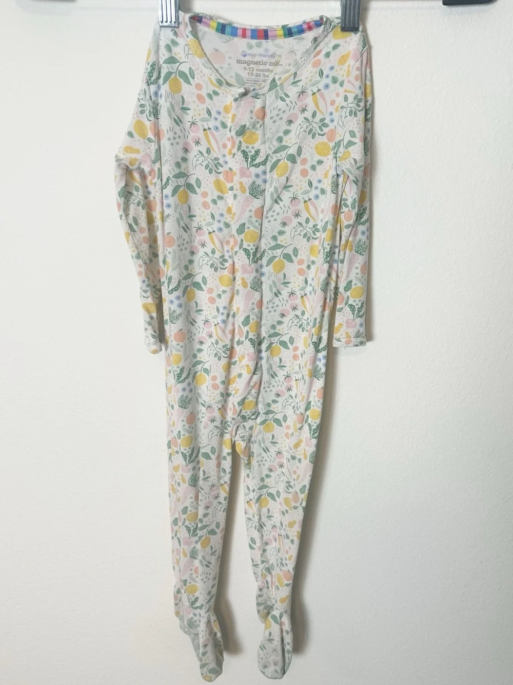 Magnetic Me Footie Onesie Fruit and Veggie Print 9-12 Months